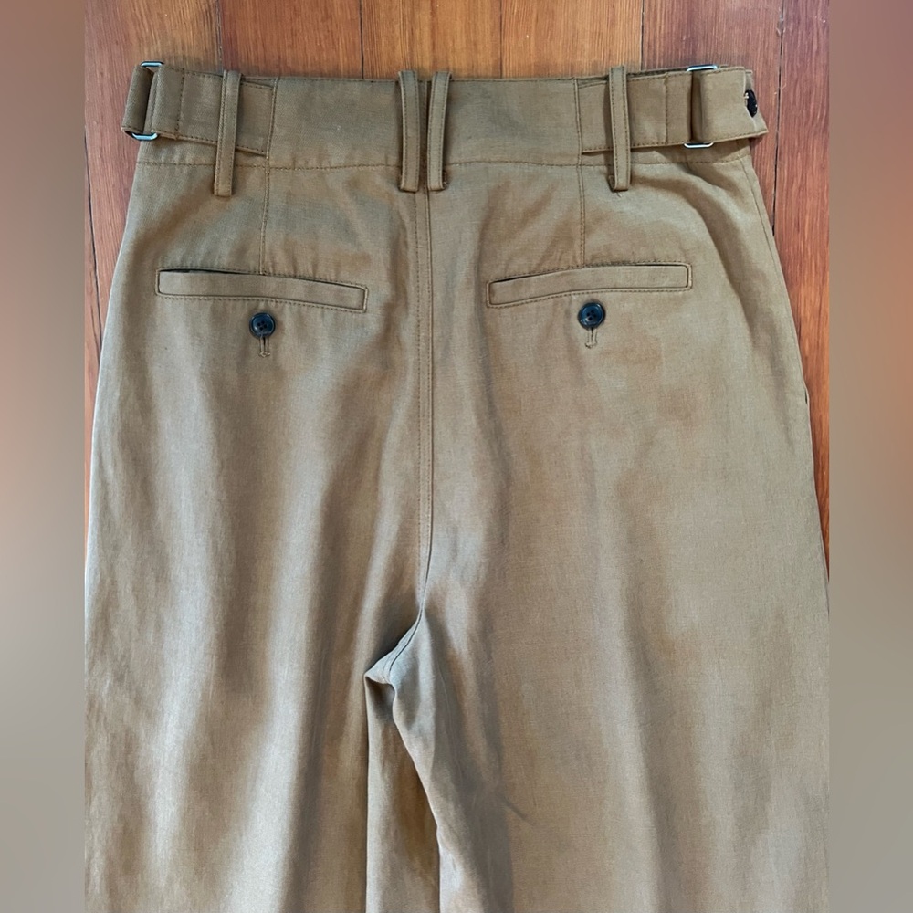 NWOT Madewell Adjustable Waist Wide Leg Tan Camel Pleated Pants - 0 - Picture 7 of 7
